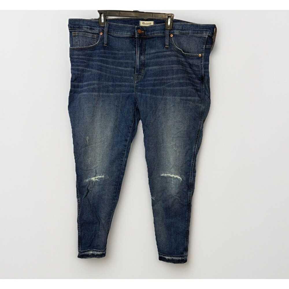 Madewell 9" High Rise Skinny Jeans Womens 36 Blue Medium Wash Distressed Denim